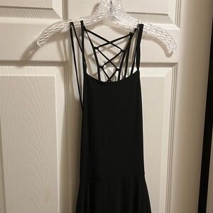 NWT Lulus Strappy Black Xl Maxi Dress with Lattice Back